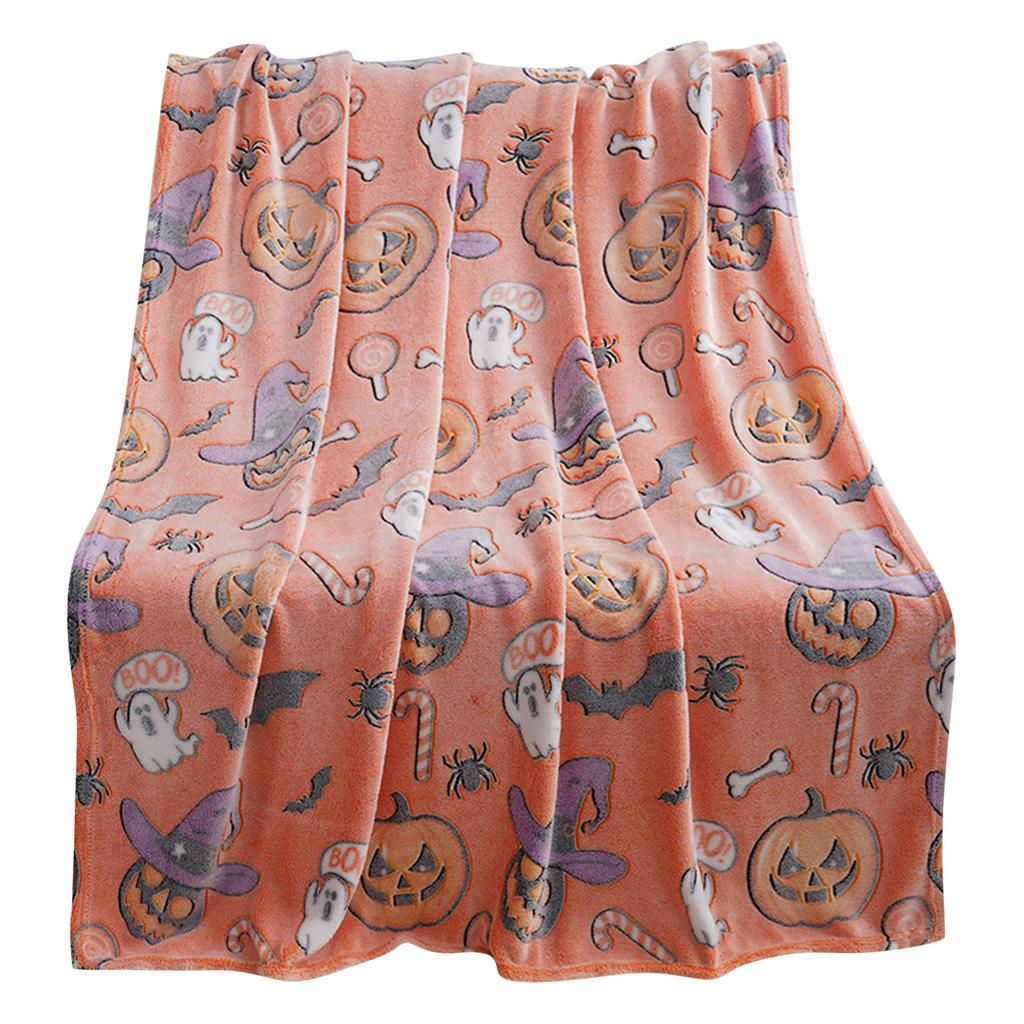 Halloween Sofa Throw Blanket for Couch, Plaid Decorative Blanket for Living Room Fall Decor