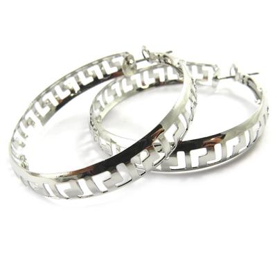 [L9684] - Silver 'Choréographie' Hoop Earrings Ø 40 Mm 7 Mm