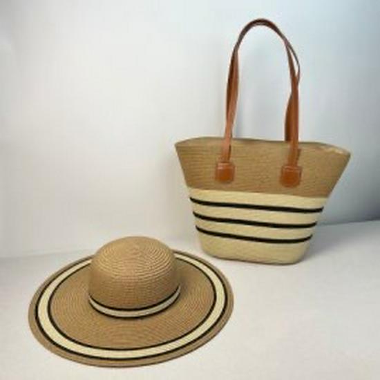 2024 Straw Woven Shoulder Bag with Hat Cover - Perfect for Summer Travel and Beach Vacations