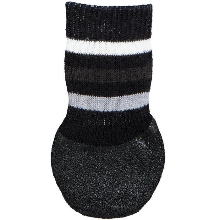 TRIXIE Lot De 2 Chaussettes Antidérapant - XL - Noir - Pour Chien