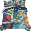 Duvet Cover Printed With Christmas Decoration Super Soft Brushed Microfiber Double Bed Comfortable Set With Zipper Closure And 2 Pillowcases