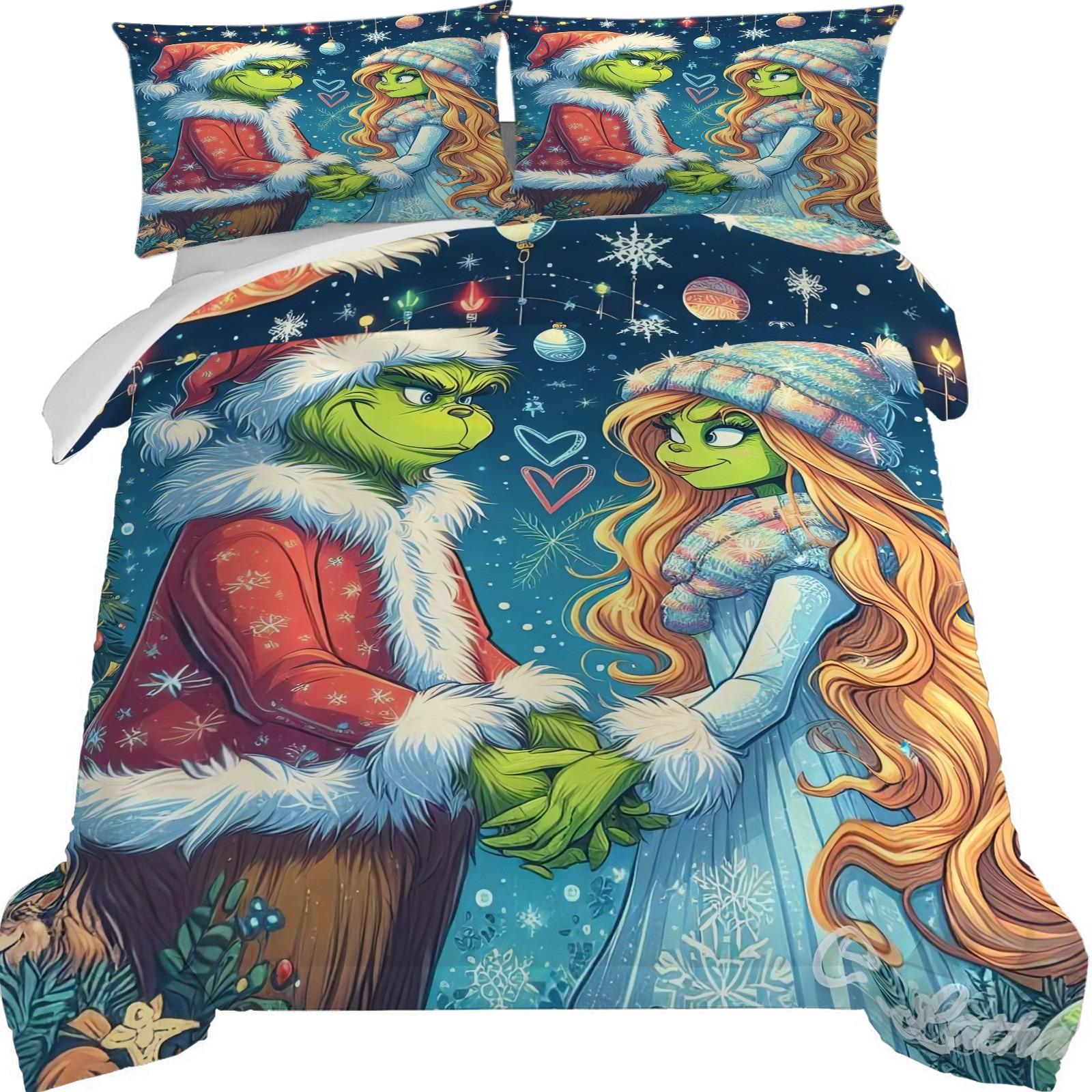 

Пододеяльник с принтом рождественских украшений. Супермягкая матовая микрофибра для двуспальной кровати. Удобный комплект с застежкой-молнией и 2 наволочками. One Size