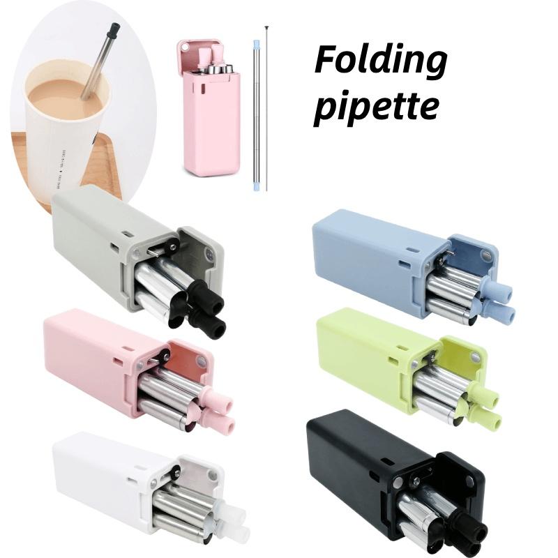 Portable Stainless Steel Straw Kit Collapsible And Environmentally Friendly Drinking Straws