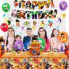 31pcs Cartoon Birthday Party Supplies, Cartoon Party Decorations Set - Cartoon Banner Cake Decorations and Cartoon Birthday Balloons for Kids