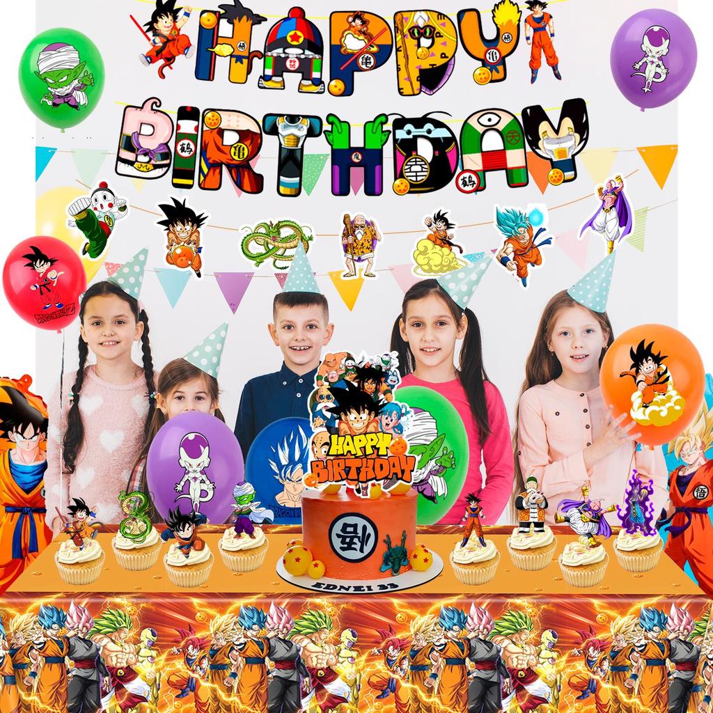 31pcs Cartoon Birthday Party Supplies, Cartoon Party Decorations Set - Cartoon Banner Cake Decorations and Cartoon Birthday Balloons for Kids