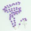 8mm Imitation Pearls Bead Catholic Rosary Cross Necklace Cross Religious Pendants Necklace Sweater Chain