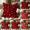 Christmas Red Bell Socks Santa Cushion Cover Multi-Scene Pillow Cover for Home & Car - Reversible, Soft & Durable for Daily Use