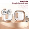 For AirPods 4 Case TPU PC Earbuds Protective Cover with Switch/Stand/Carrying Hook