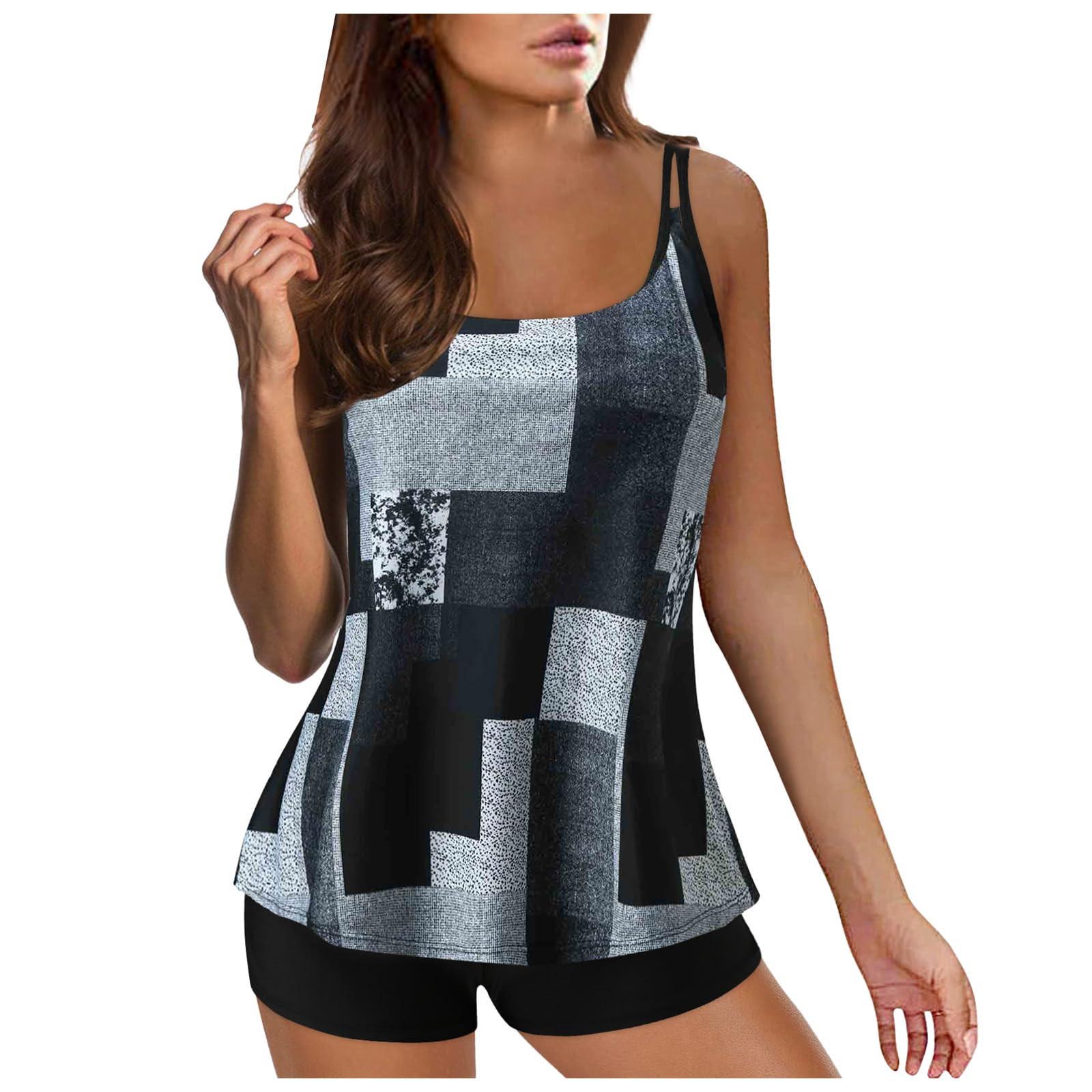 

Женский раздельный модный напечатанный большой размер плоский костюм сексуальный с подкладкой на груди без стального бюстгальтера купальник M