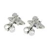 Vivienne Westwood Silver Sphere Pattern With Denim Blue Square Zirconia Brass Earrings Women Earrings 62010070-02P168-SM