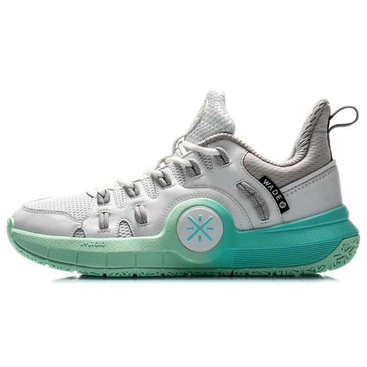 New LiNing WAY OF WADE Cushioning Low top Basketball Shoes Men's White Green ABAQ055-5
