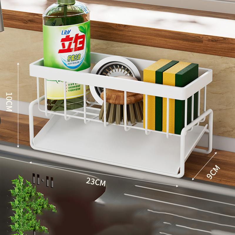 

Стойка для хранения инструментов для чистки раковины, кухонная многофункциональная стойка для слива из нержавеющей стали, органайзер для моющего средства, вешалка для тряпок белый