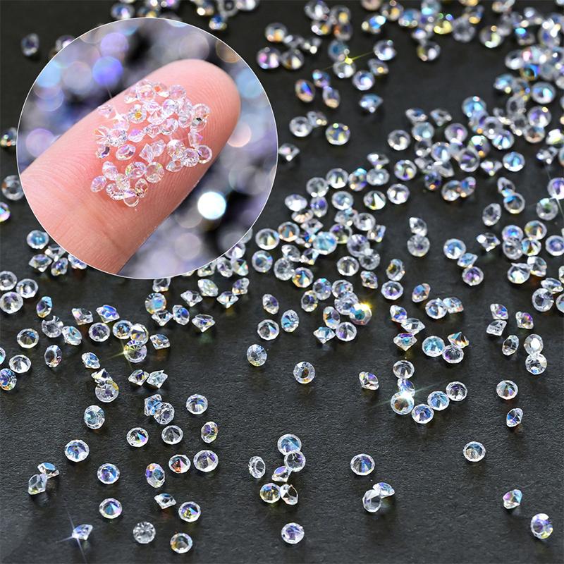 1,5 mm Klarer Kristall AB Gold 3D Flatback Stein Schmuck Edelsteine Nagelkunst Strass Dekorationen Schuhe und Tanz Dekor Maniküre