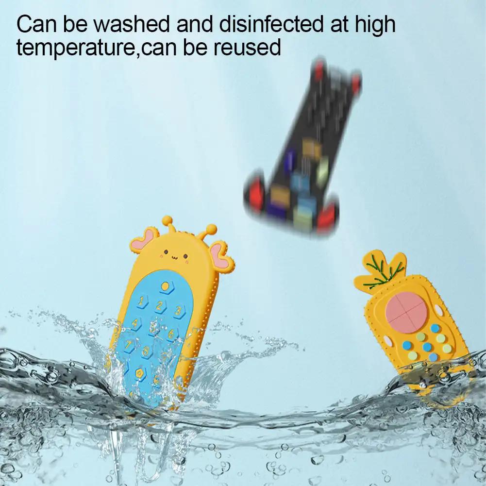 Non-Toxic Baby Silicone Teether Toys Remote Control Shape Teether Rodent Gum Pain Relief Teething Toy Kids Sensory Educational Healthcare