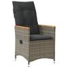 11 Piece Garden Bistro Set with Cushions Grey Poly Rattan