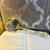 Magnifying Glass with Solid Brass with Mother of Pearl Wedding Anniversary Christmas Birthday Gift
