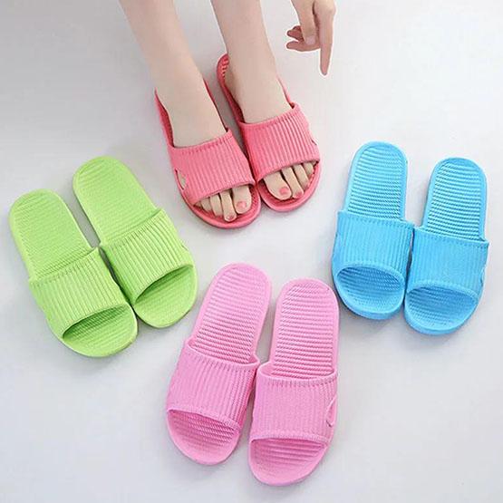 Women's Slippers Summer Indoor Bathroom Slippers Anti-Slip Home Slippers Couples Solid Color Large Size Flat Slippers
