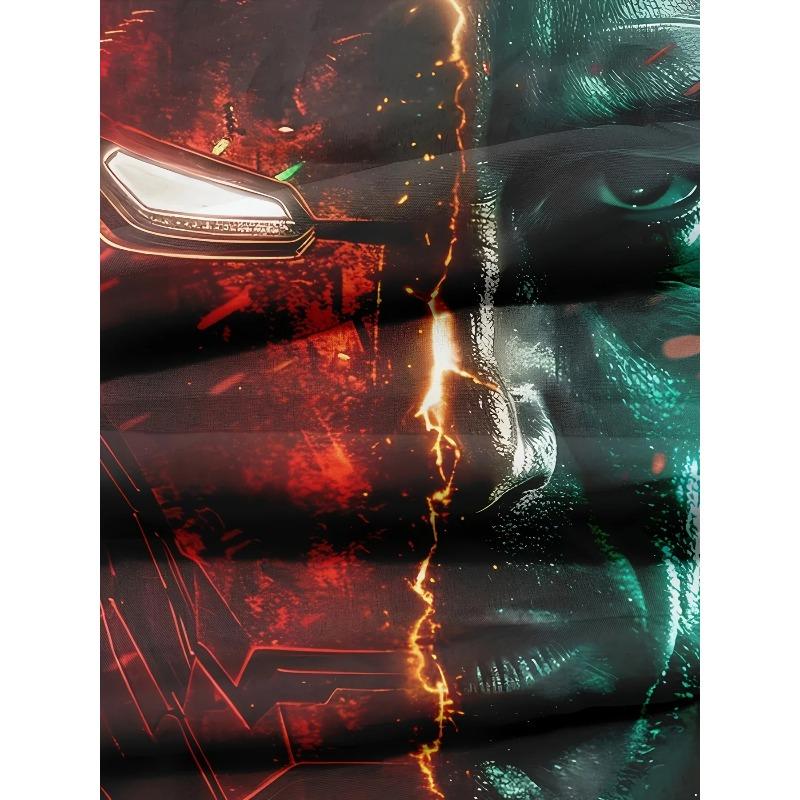 2026 Nowa Edycja Marvel Wzór Iron Mana Męska Letnia Odzież Superbohatera dla Fanów Koszulka Superbohatera Anime Drukowana 3D