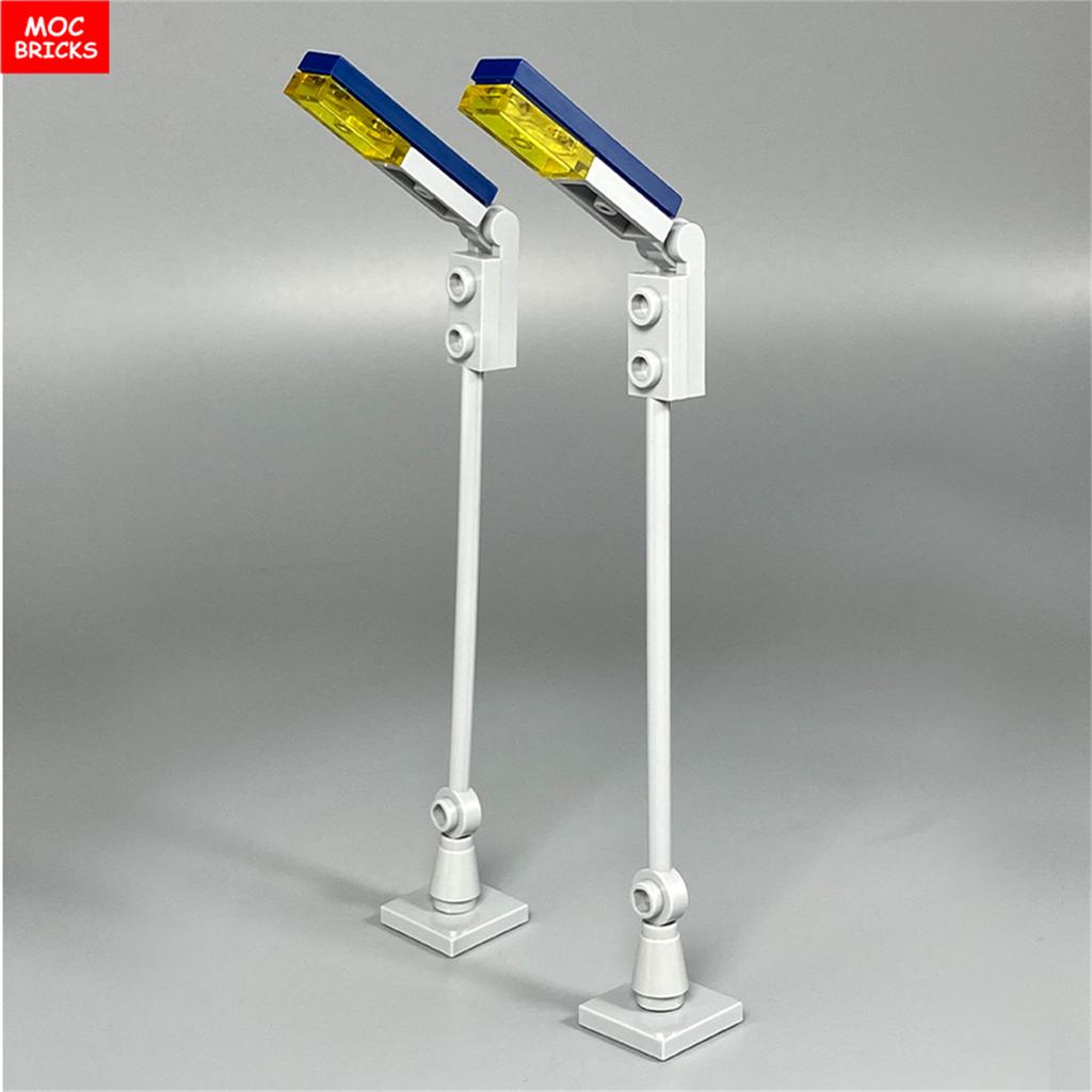 MOC Bausteine Solarpanel Bedruckte Fliese 1x4 2431pb499 Straßenlaterne Zusammengebaut Stadt Haus Bausteine Zubehör Kinderspielzeug Geschenke