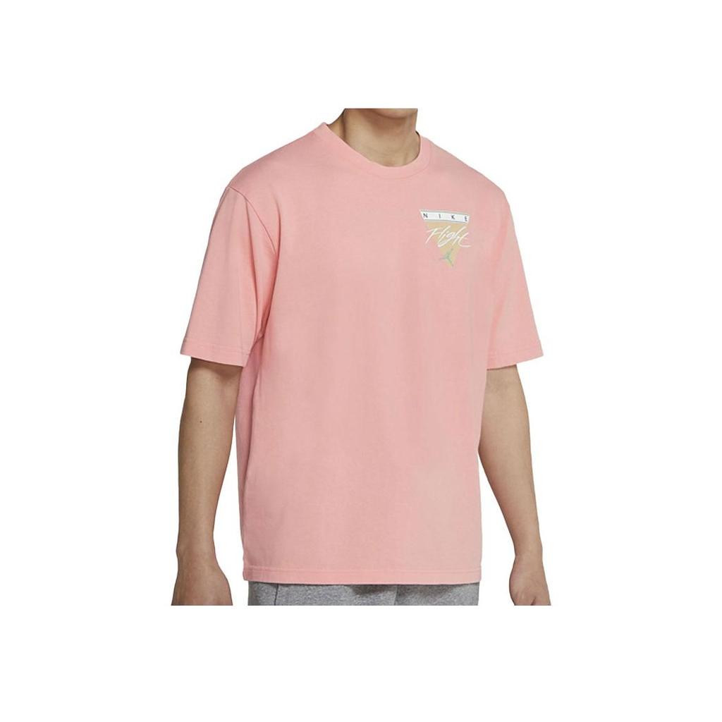 Air Jordan Flight Essentials Washed Print Round Neck Short Sleeve T-Shirt Men Tops Pink CZ8064-693