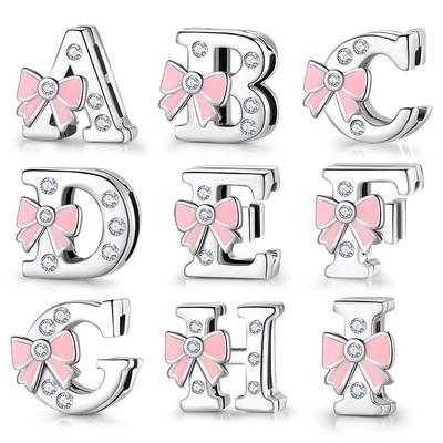 Top Quality 925 Sterling Silver Letter A To Z Zircon Clips Beads Fit Original Reflections Charm Bracelet Women Jewelry Making