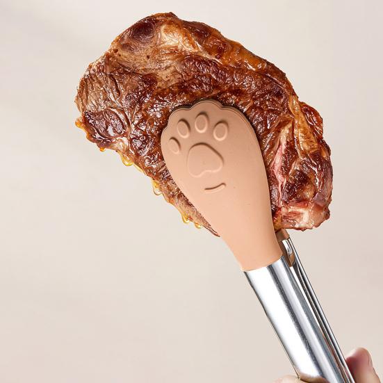 Silikon Lebensmittelzange Hochtemperaturbeständig Rutschfest Kochclip Klemme für BBQ Salat Grill