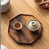 Japanese Style Walnut Wood Octagonal Serving Tray