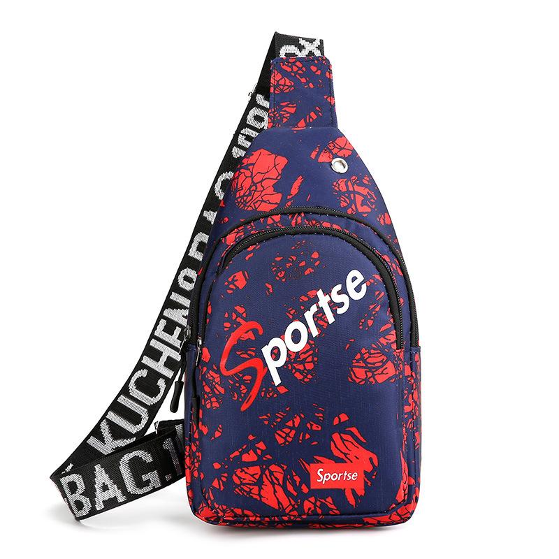 

Трендова кольорова спортивна нагрудна сумка для чоловіків і жінок з широким плечовим ременем червоний