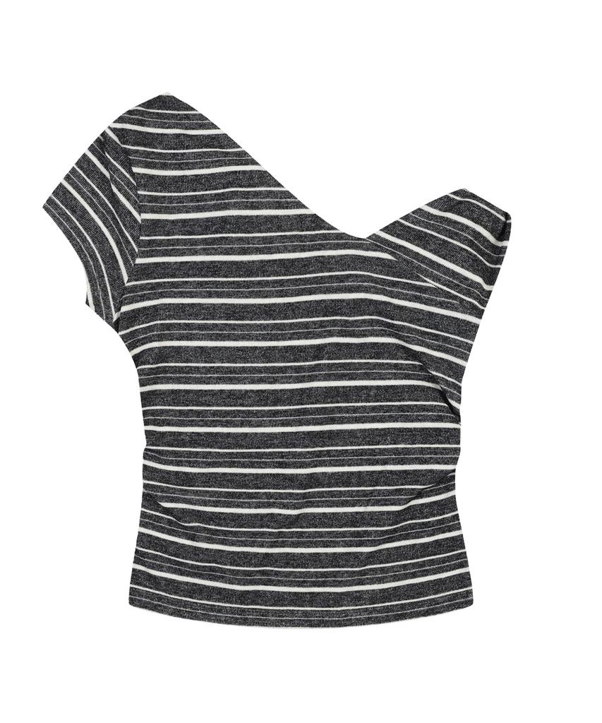 ORDINARY HOLIDAY Scarf Unbalance Sleeveless Top [Gray]