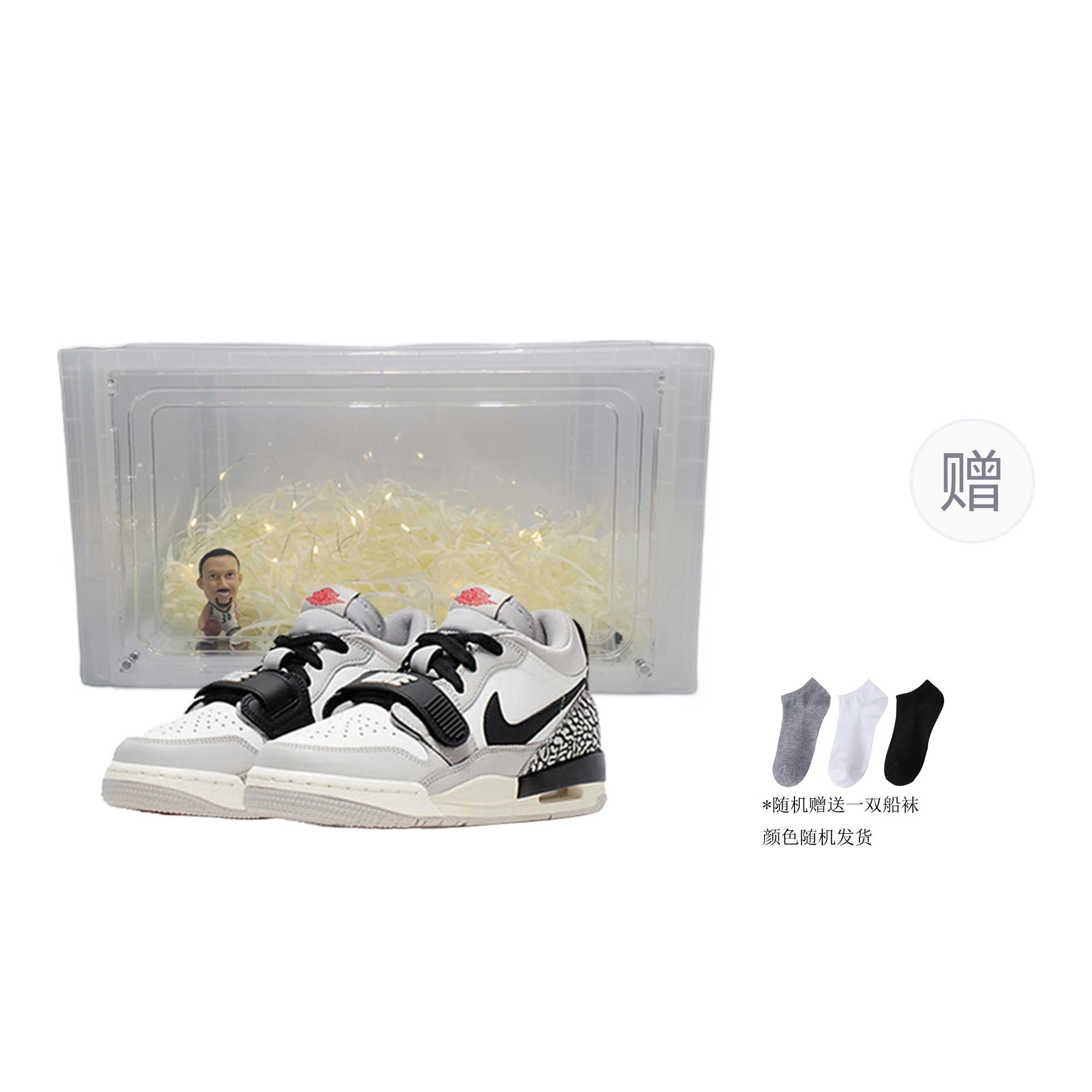 

Jordan Legacy 312 Synthetic Leather Slip Resistant Low top Children s Basketball Shoes White Gray Teenagers CD0926-101 36.5