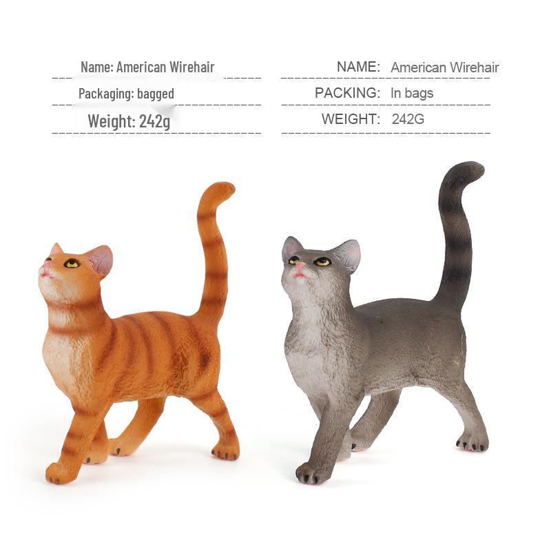 Children's Black and White Kitten Simulation Set - Toy Cat Figurine