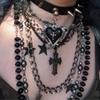 Y2K Dark Style PU Leather Choker for Women, Harajuku‑Inspired Rivet Heart Collar, Punk Aesthetic Adjustable Neck Chain Jewelry