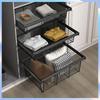 Household Multi-Layer Clothes Storage Rack Drawer Cloakroom Wardrobe Built-in Stretchable Pants Rack Closet Pull-out Basket
