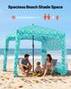 VEVOR Beach Cabana, 1.83 x 1.83 m Beach Canopy with Side Wall, UPF 50+ Protection Easy Setup Cabana Tent with Sand Pockets
