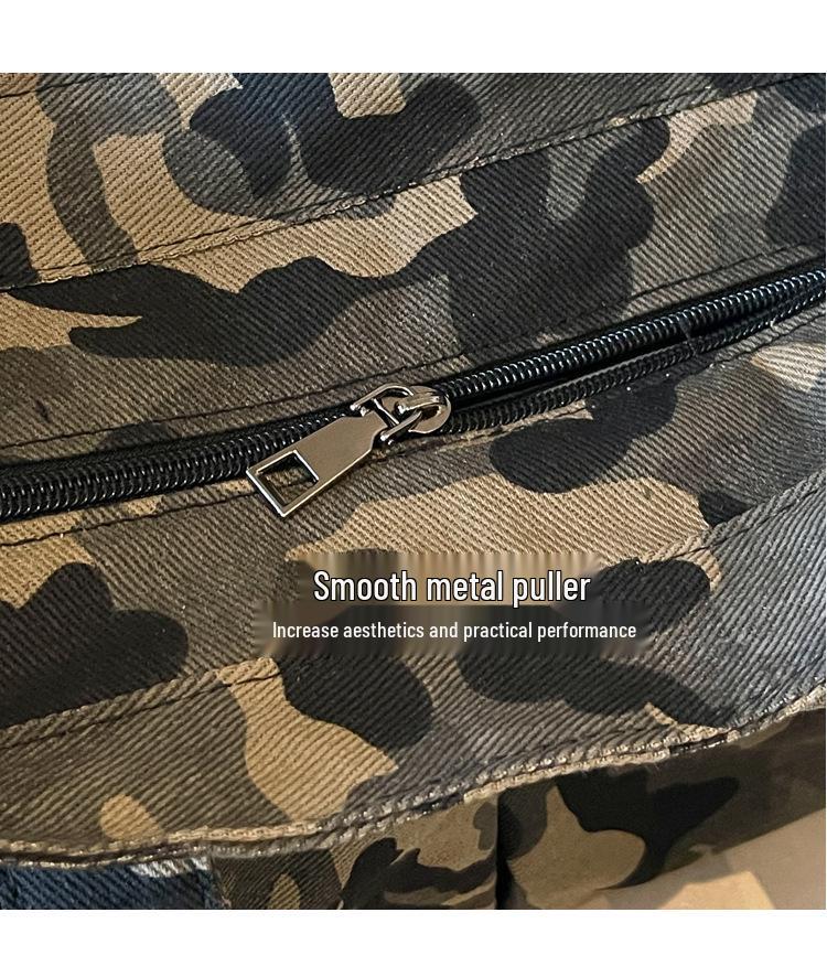 Women's Large Camouflage Canvas Tote - Versatile, Fashionable Handbag for Commuting