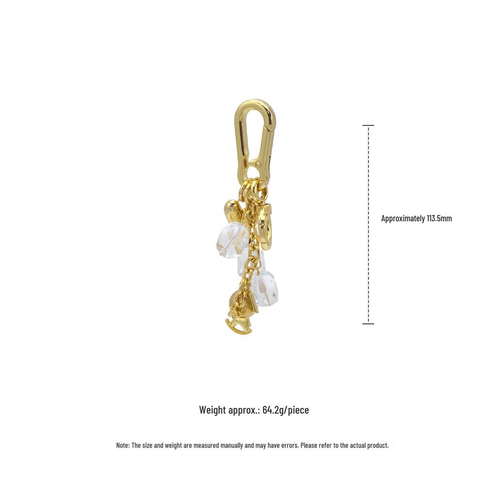Gold-Plated Ladybug Charm Keychain - Creative, Rich Design with Pendant Ball