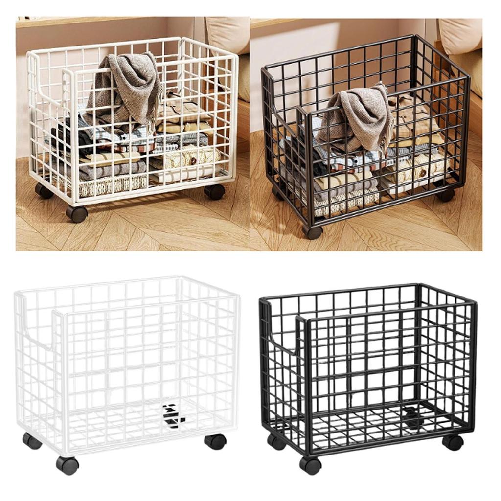 Laundry Cart with Wheels for Bedroom And Laundry Space Clothes Storage Organizer Portable Foldable Trolley for Home Use