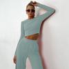 Fashion 2 Piece Lounge Set Women 2026 Slim Fit Knit Top Loose Pants Casual Solid