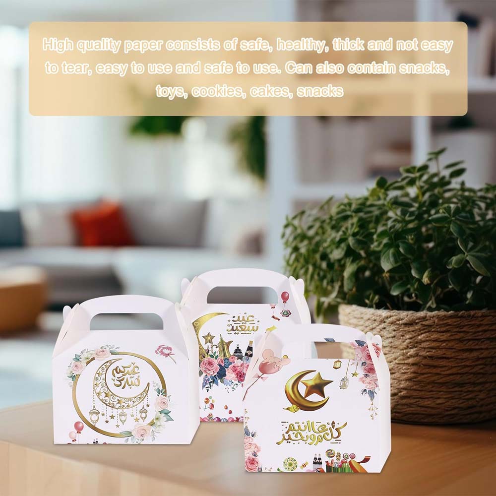 12 buc. Cutii cadou Eid Mubarak Cutie cu bomboane Mubarak Cutii Ramadan Eid Mubarak Pungi cadou Ramadan Cutii cadou cu dulciuri Pungi cadou Ramadan musulman islamic