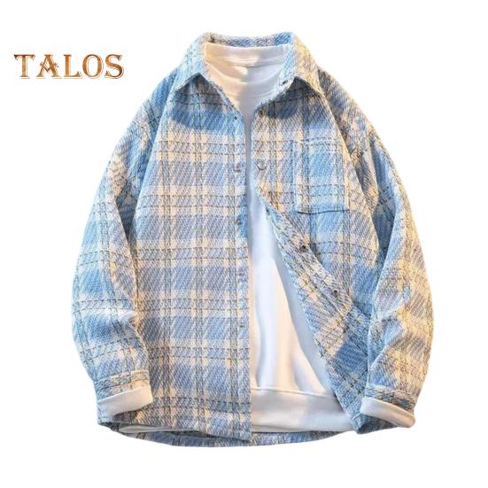 

Чоловічий вовняний піджак з лацканами з довгим рукавом, однобортне пальто з нагрудною кишенею, пальто-піджак вільного крою M світло-синій колір