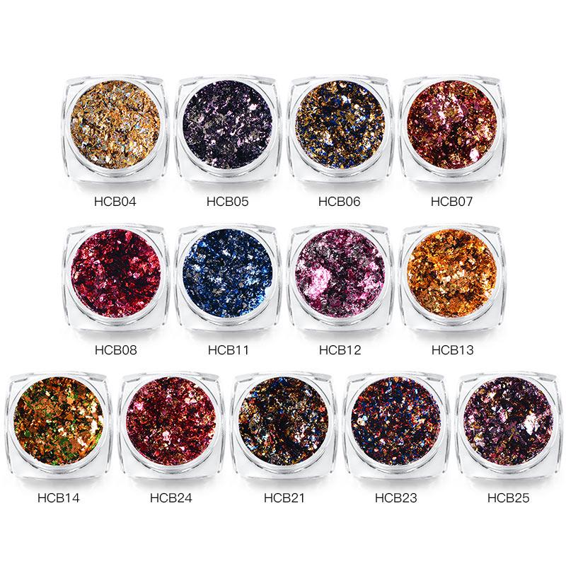 Mtssii 1Box Chameleon Magic Glitter Shinning Powder Manicure Dust Irregular Nail Art Decoration
