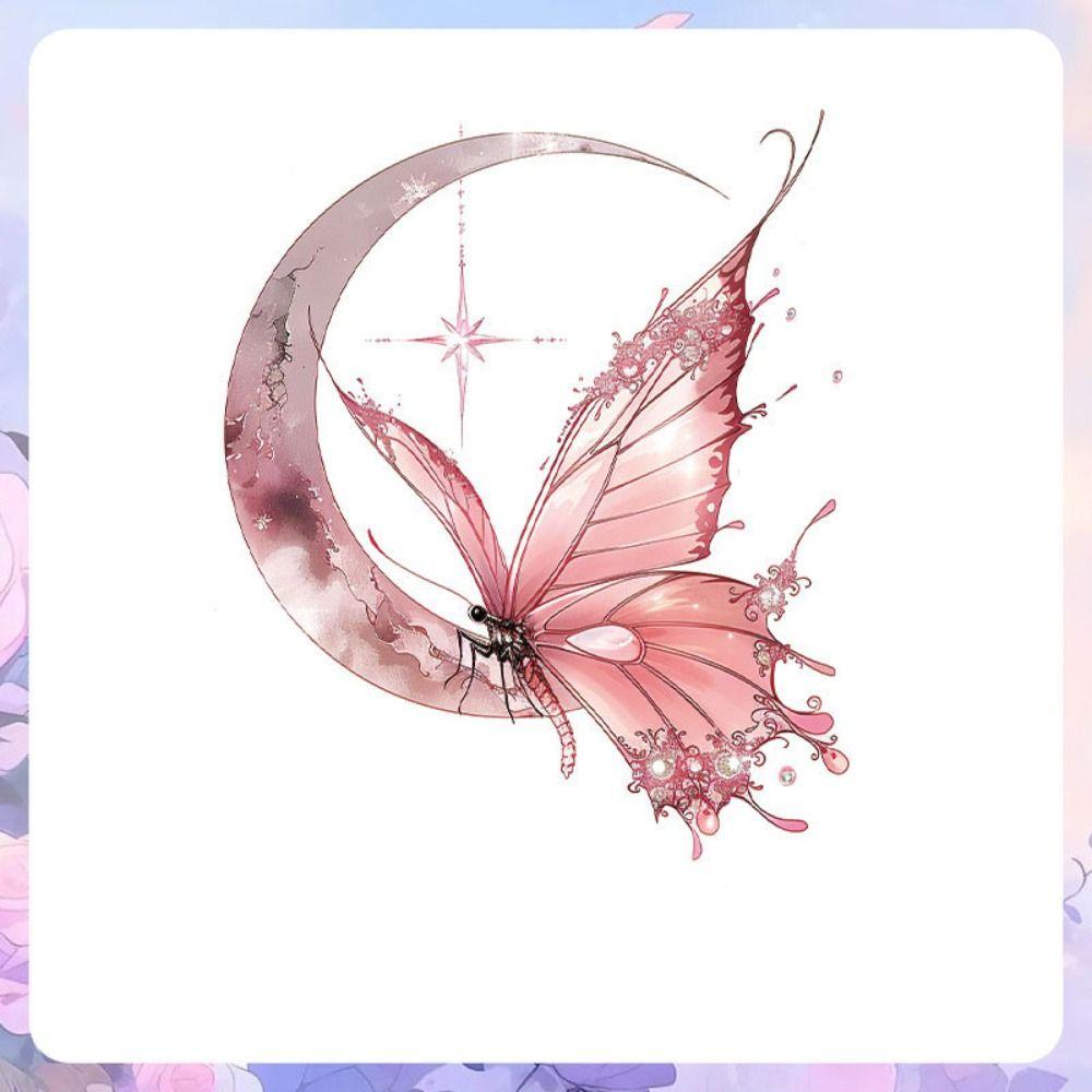 Waterproof Butterfly Tattoo Stickers Moon Pattern Flower Tattoo Stickers  Female