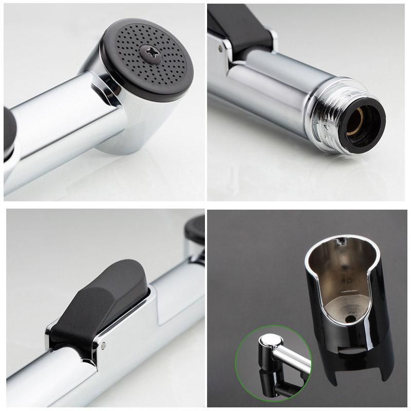 ABS Press Handheld Hose Spray Shower Head Hose Toilet Bidet Douche Bathroom Shower Self Cleaning Sprayer Kit Water Tap Valve