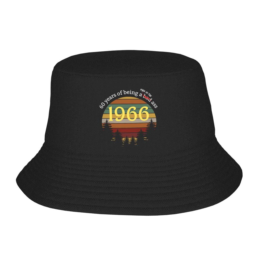 Men Women Kawaii Vintage 1966 60 Cool Birthday Gift Bucket Hats Accessories Bob Hat For Vocation Getaway Headwear Lightweight