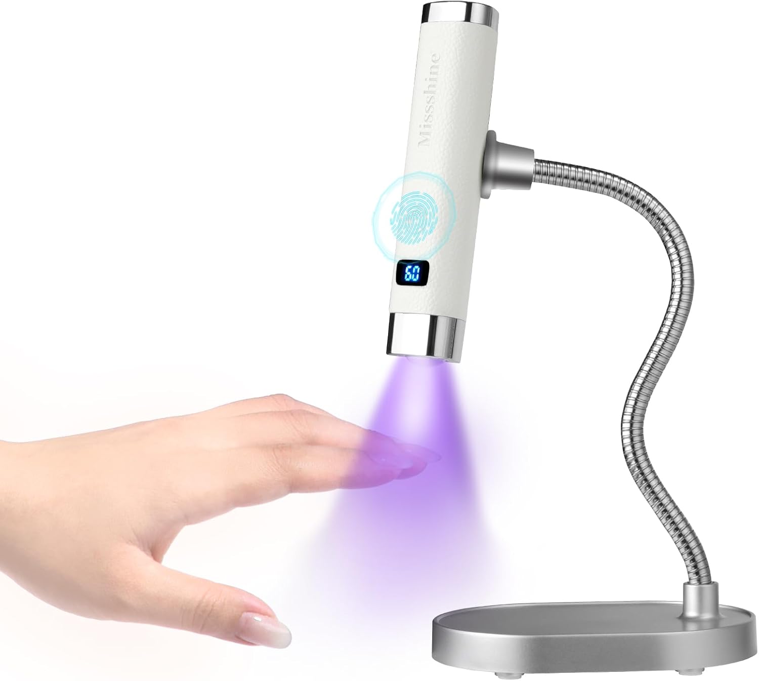 

Ручная УФ-лампа для ногтей, Перезаряжаемая светодиодная сушилка для ногтей с автосенсором, Быстросохнущая беспроводная лампа для ногтей (белый) белый