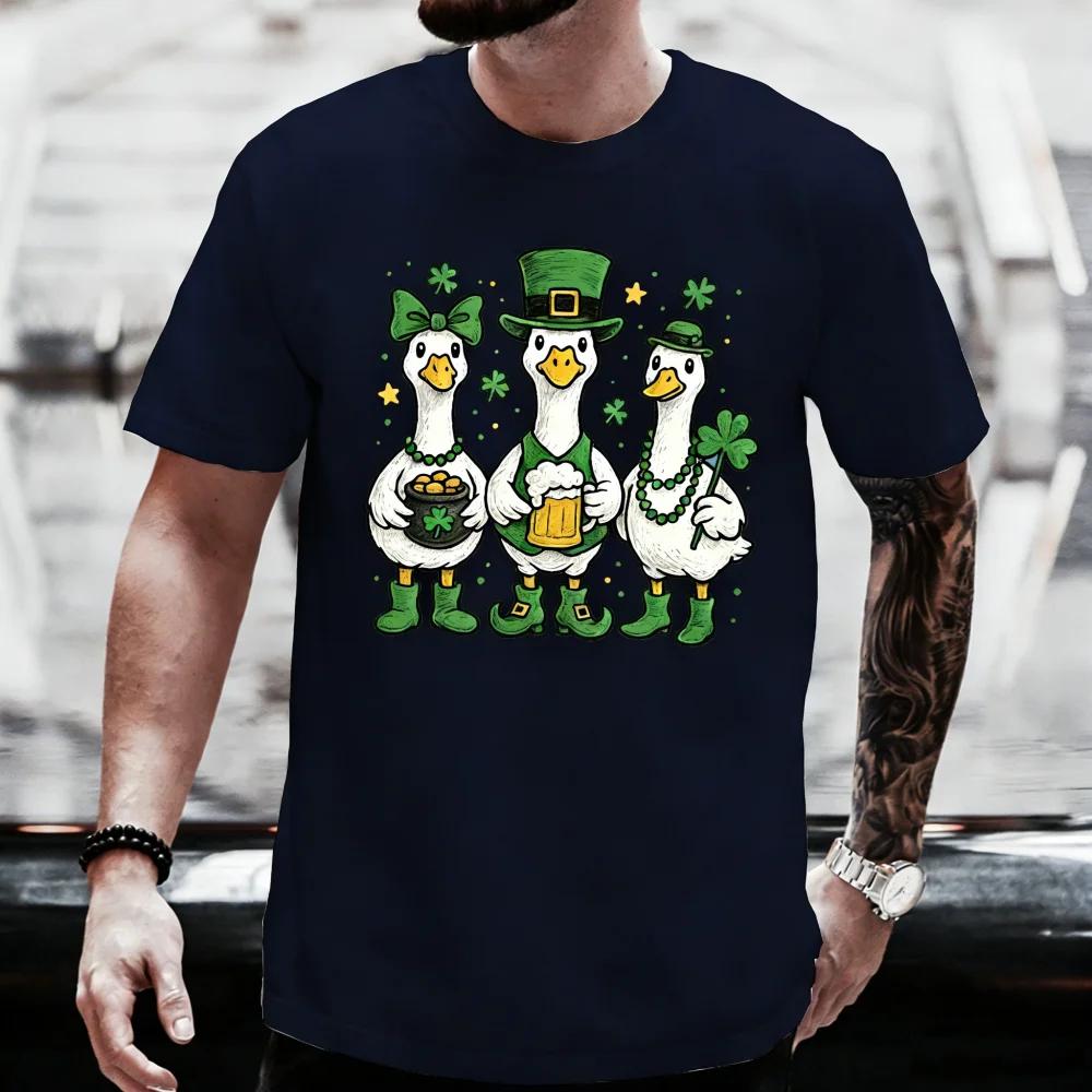 St Patricks Day Mens And Womens TShirts 3D Cute Duck Printed ONeck Pullover Funny Carnival Party Comfortable Unisex Clothes