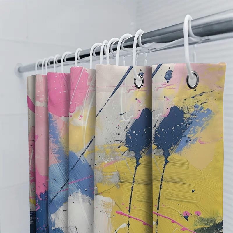 Pink Blue Yellow Colorful Bathroom Shower Curtain Polyester Waterproof Decorative 3D Printing Home Decor Item