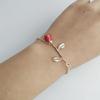 Elegant Red Rose Bracelet - Fashionable, Simple Flower Design for a Sweet Touch