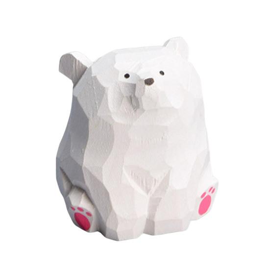 Dřevěná figurka medvěda Miniaturní soška medvěda Rustikální zvířecí stolní ozdoba pro ložnici dětský pokoj hernu