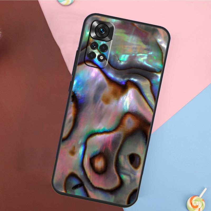 Abalone Sea Shell Texture Cover For Xiaomi Redmi Note 13 14 Pro 12 11 9 10 9S 10S 11S 12S Redmi 14C 10C 12C 13C Case